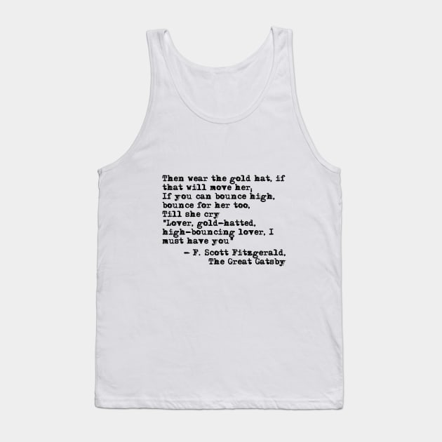 Epigraph - The Great Gatsby - Fitzgerald quote Tank Top by peggieprints